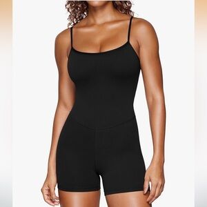 CRZ YOGA Butterluxe Cami Strap Romper Yoga Jumpsuit Bodysuit Shorts Padded
